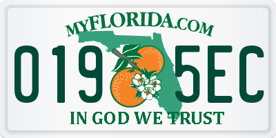 FL license plate 0195EC