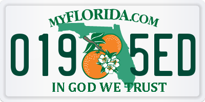 FL license plate 0195ED