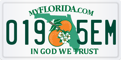 FL license plate 0195EM