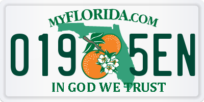 FL license plate 0195EN