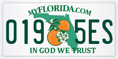 FL license plate 0195ES