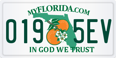 FL license plate 0195EV