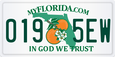 FL license plate 0195EW