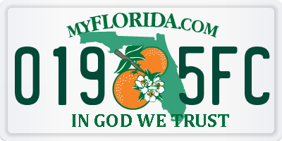 FL license plate 0195FC