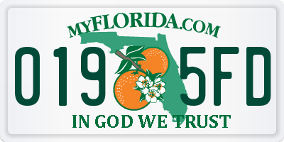 FL license plate 0195FD
