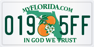 FL license plate 0195FF