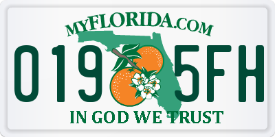 FL license plate 0195FH