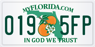 FL license plate 0195FP