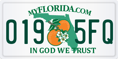 FL license plate 0195FQ