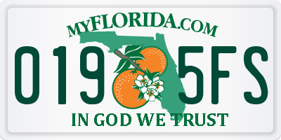 FL license plate 0195FS