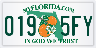 FL license plate 0195FY