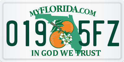 FL license plate 0195FZ