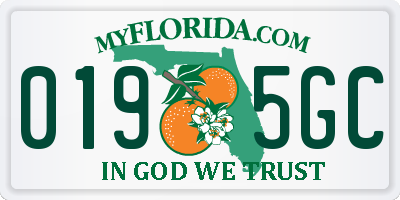 FL license plate 0195GC