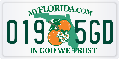 FL license plate 0195GD