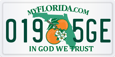 FL license plate 0195GE