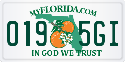 FL license plate 0195GI