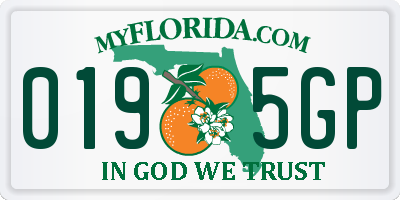 FL license plate 0195GP