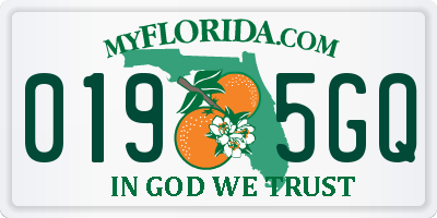 FL license plate 0195GQ