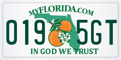 FL license plate 0195GT