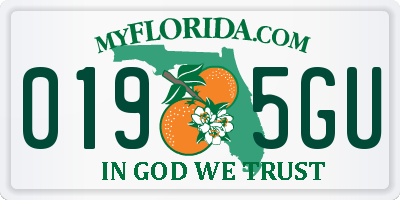 FL license plate 0195GU