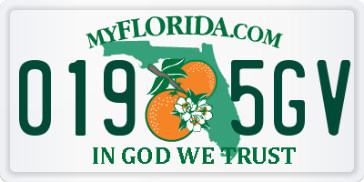 FL license plate 0195GV