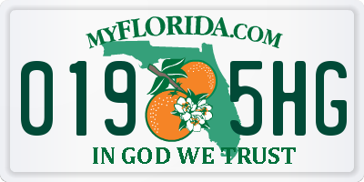FL license plate 0195HG