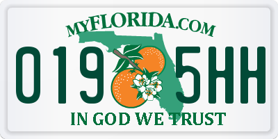 FL license plate 0195HH