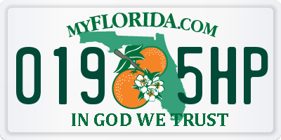 FL license plate 0195HP