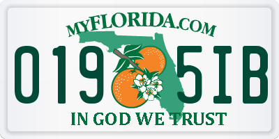 FL license plate 0195IB