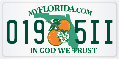 FL license plate 0195II