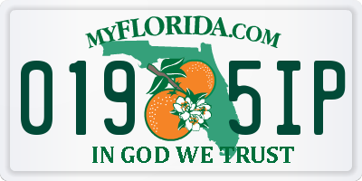 FL license plate 0195IP