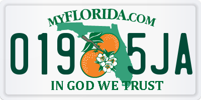 FL license plate 0195JA
