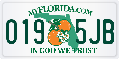 FL license plate 0195JB