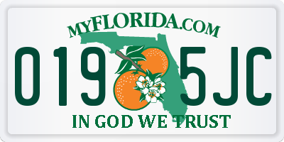 FL license plate 0195JC