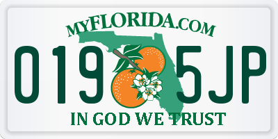 FL license plate 0195JP