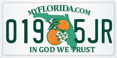 FL license plate 0195JR