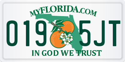 FL license plate 0195JT