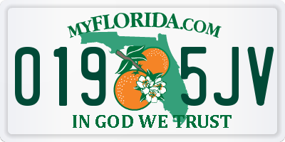 FL license plate 0195JV