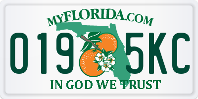 FL license plate 0195KC