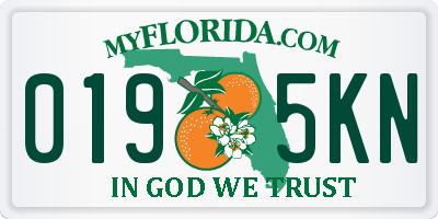 FL license plate 0195KN