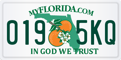 FL license plate 0195KQ