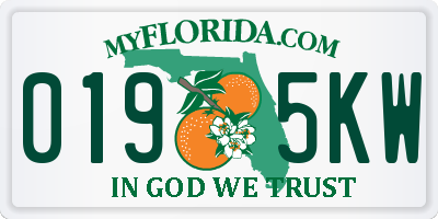 FL license plate 0195KW