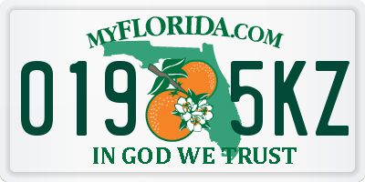 FL license plate 0195KZ