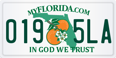 FL license plate 0195LA