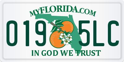 FL license plate 0195LC