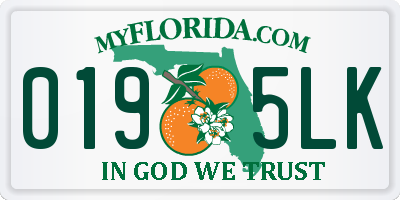 FL license plate 0195LK