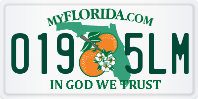 FL license plate 0195LM