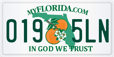 FL license plate 0195LN