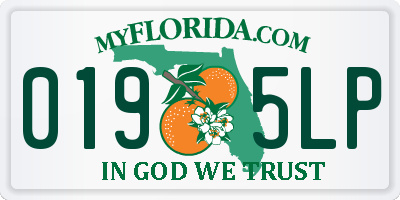 FL license plate 0195LP