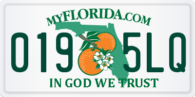 FL license plate 0195LQ